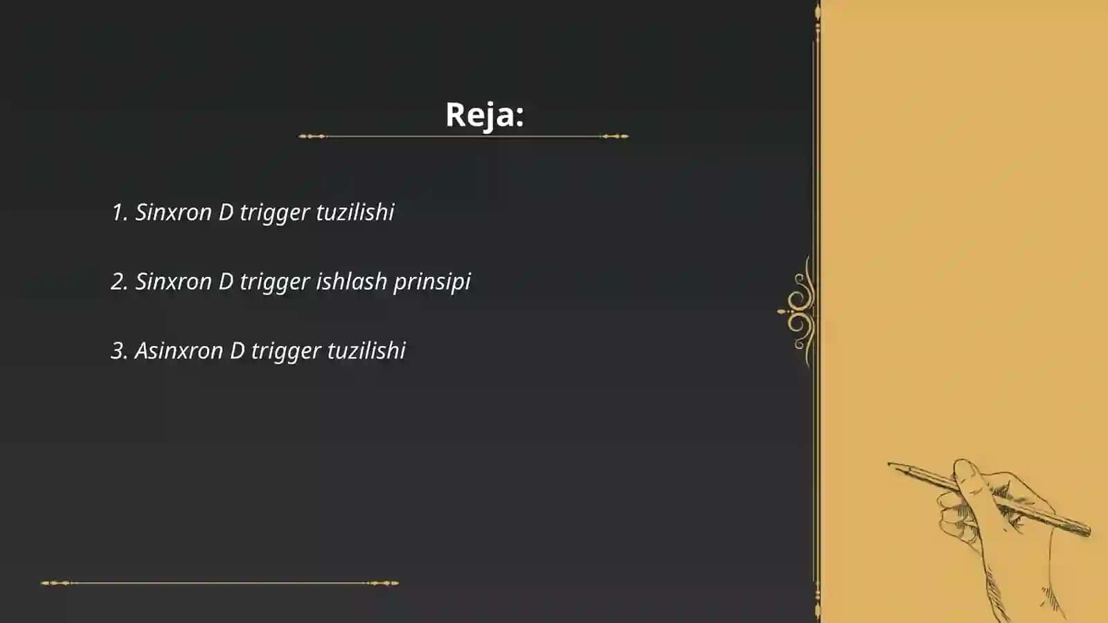 Sinxron va Asinxron D va T triggerlar 2