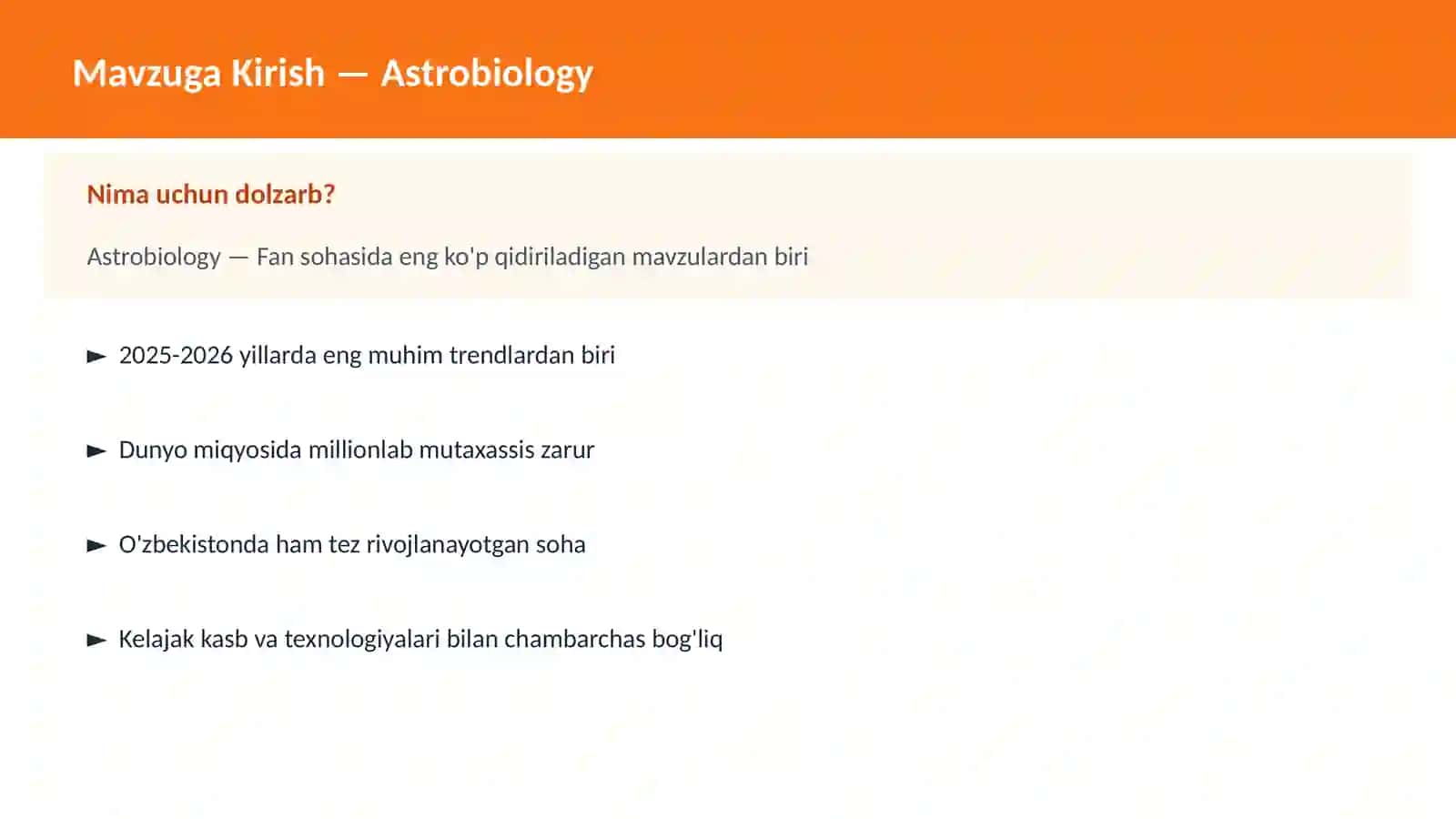 Astrobiology 2
