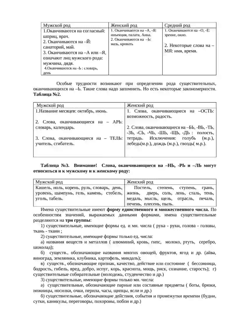 Именительный падеж. Предложный падеж. Формы Им. п. и П.п. имен существит 2