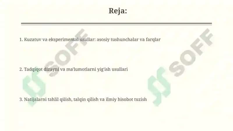 Kuzatuv va eksperimental usullar 2