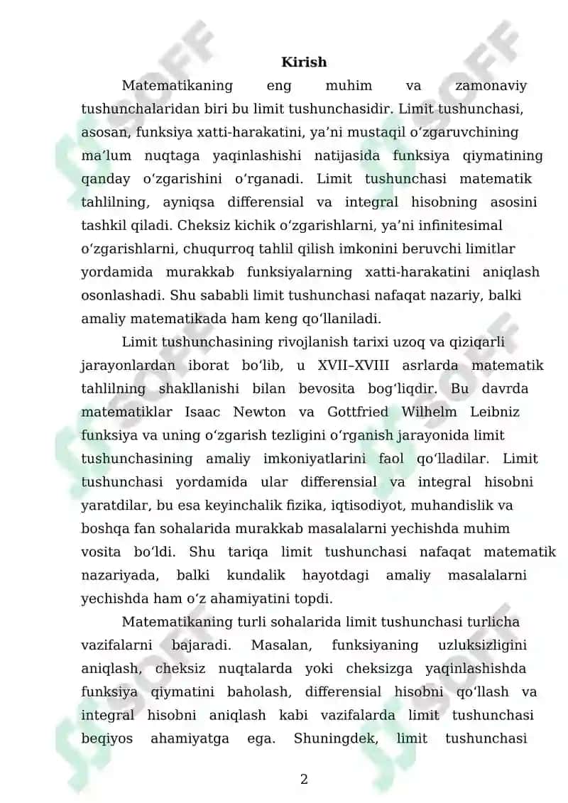 Limit tushunchasi 2