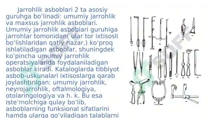 Umumiy jarrohlik asboblari. 2