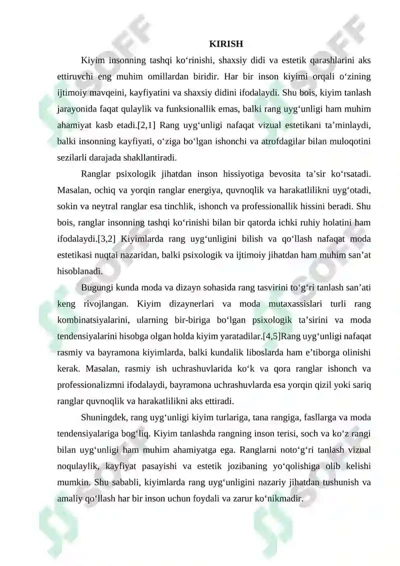 Kiyimlarda rang tasvir uygʻunligi 2