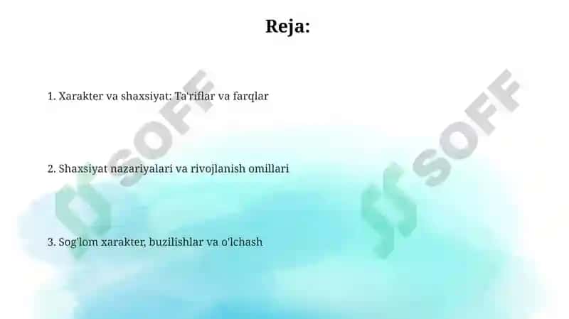Harakter va shaxsiyat 2