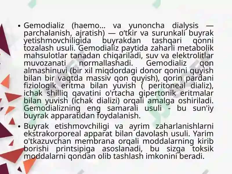 Gemodializ apparati 2