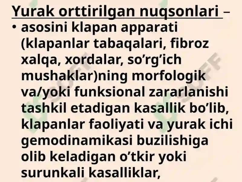 Mitral klapan yetishmovchiligi 2