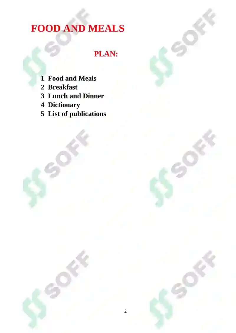 Food and Meals 2
