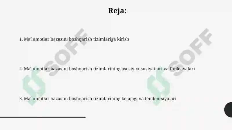Ma'lumotlar bazasini boshqarish tizimlari 2