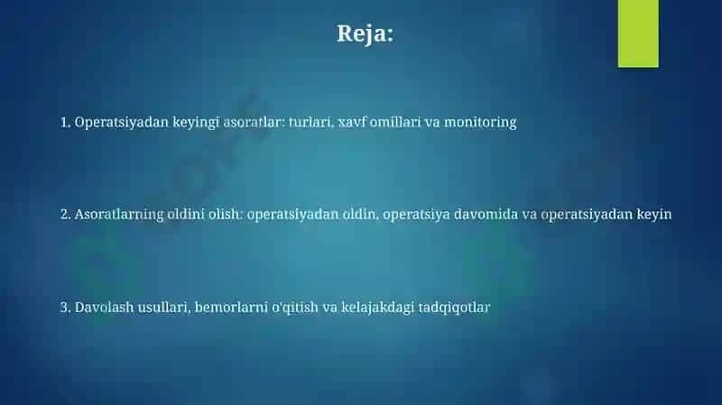 Asoratlar va ularning profilaktikasi 2