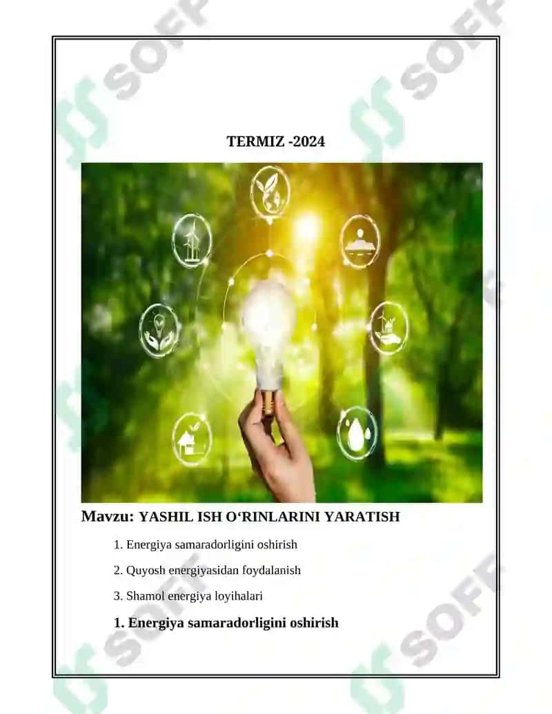 YASHIL ISH O‘RINLARINI YARATISH 2