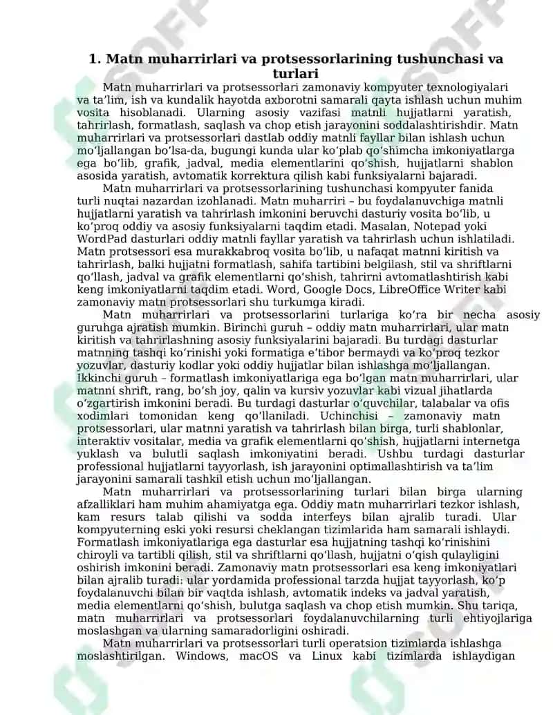 Matn muharrirlari va protsessorlari 2