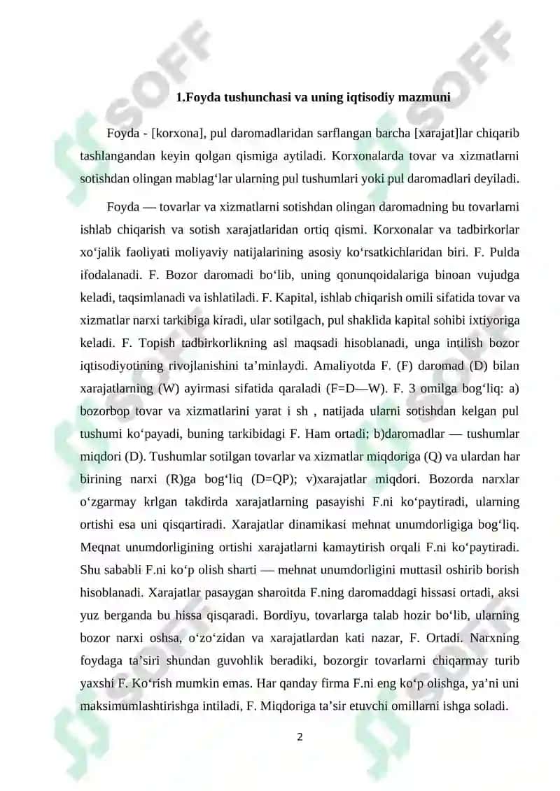 Foyda va unga ta’sir qiluvchi omillar 2