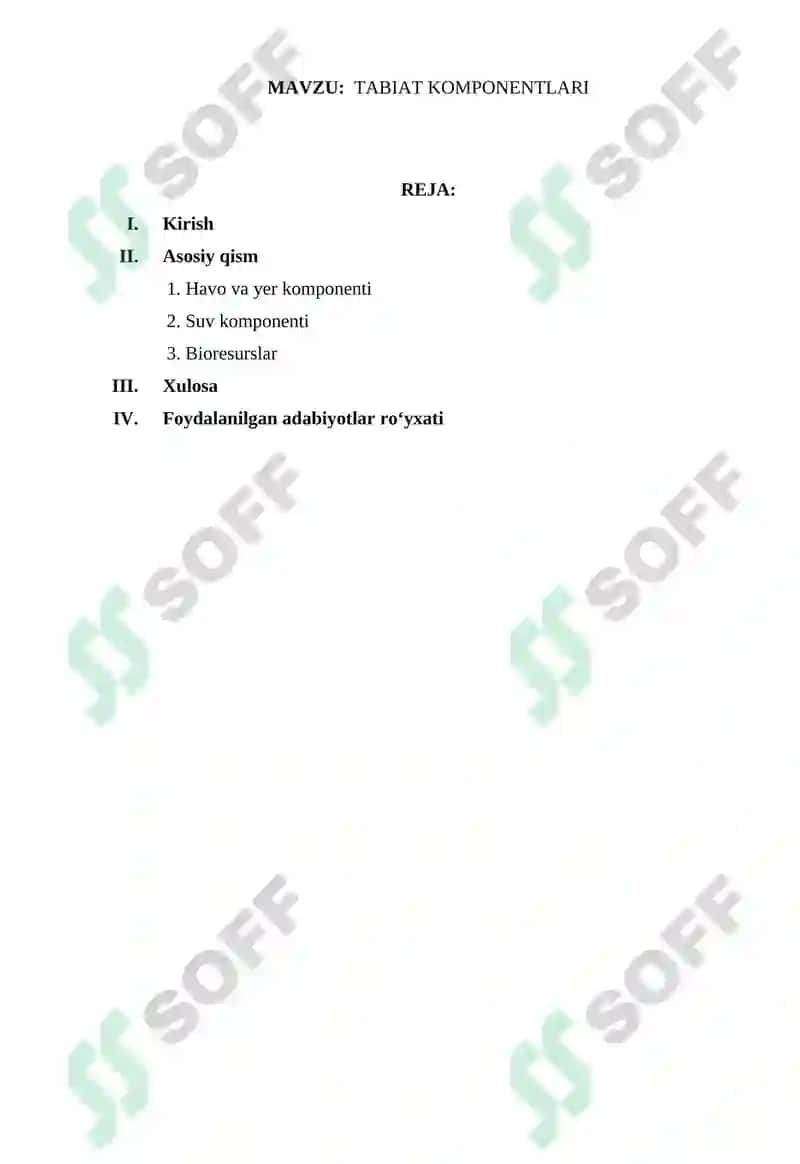 TABIAT KOMPONENTLARI 2