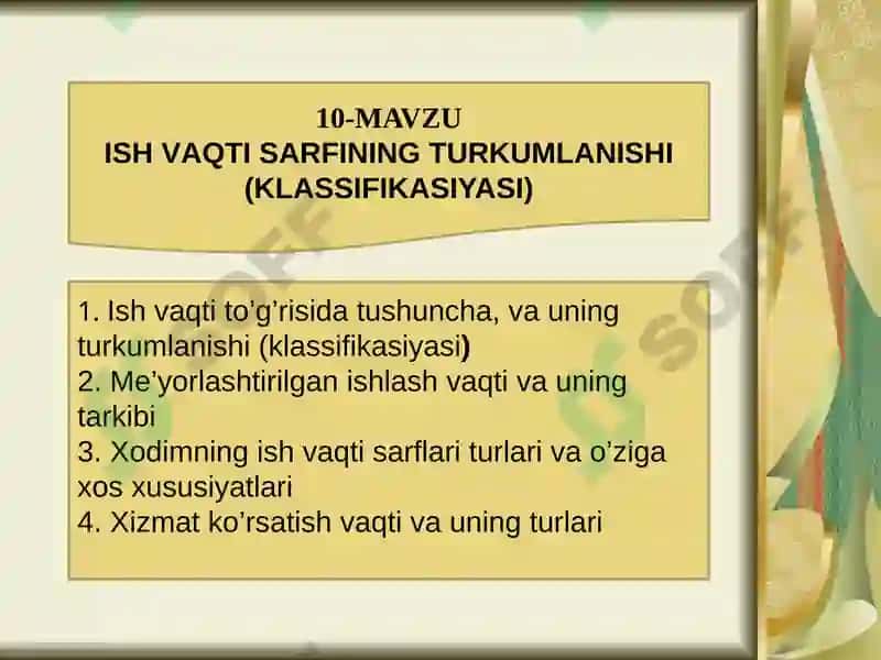 Ishvaqtito’g’risidatushuncha, vauningturkumlanishi(klassifikasiyasi) 2