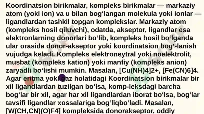 Koordinatsion birikmalar 2