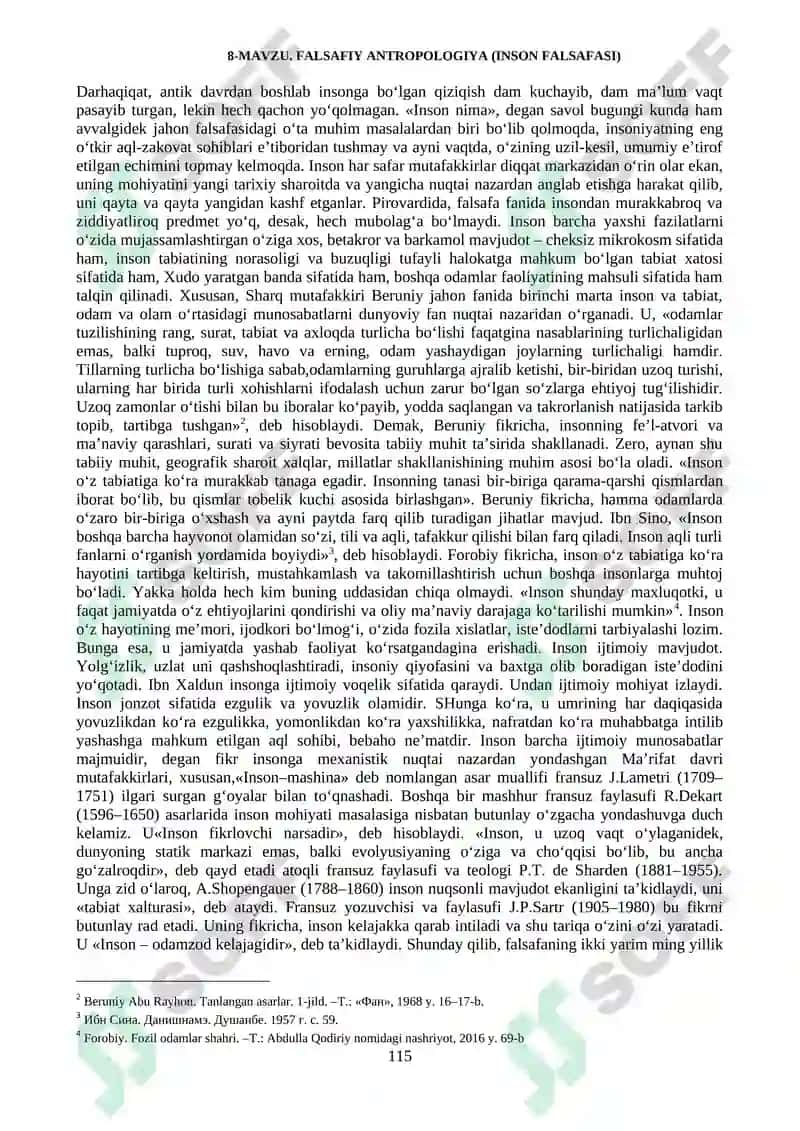 FALSAFIY ANTROPOLOGIYA (INSON FALSAFASI) 2