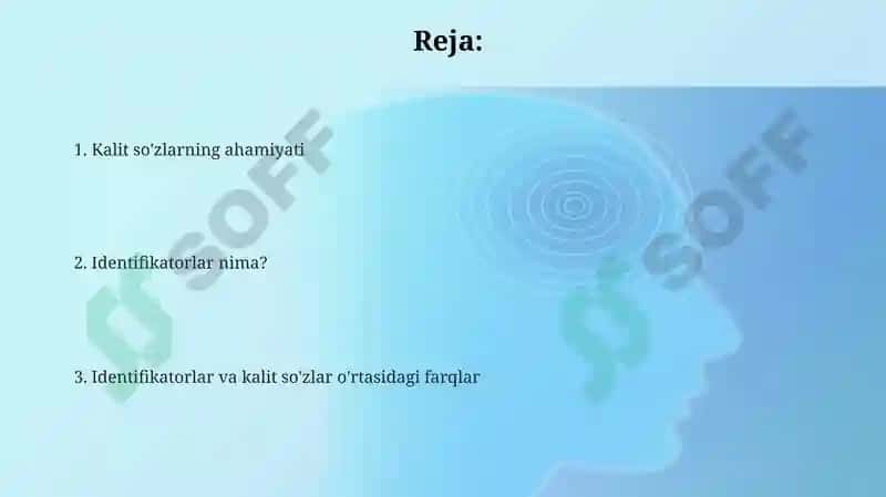 Identifikatorlar va kalit soʻzlar 2