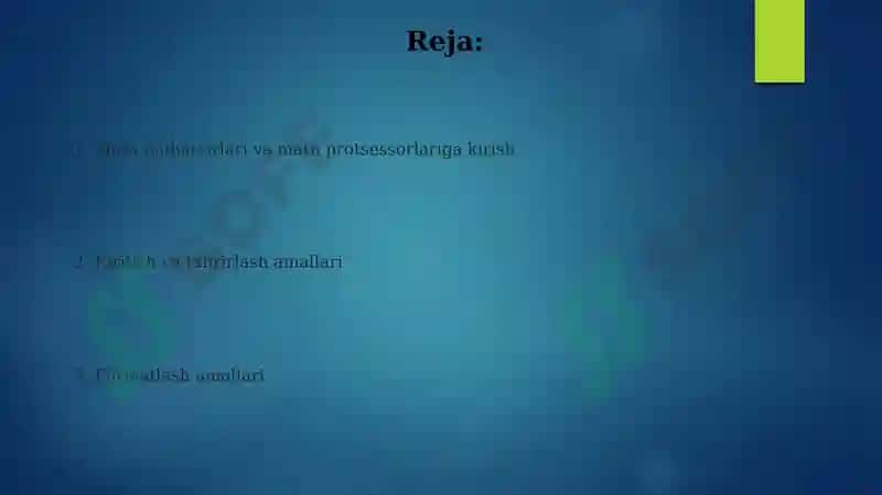 Matn muharrirlari va word matn prosseri 2