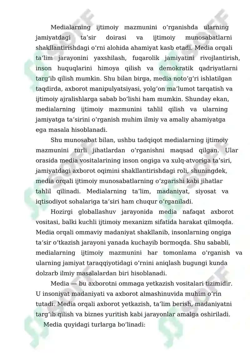 Medialarning ijtimoiy mazmuni 2