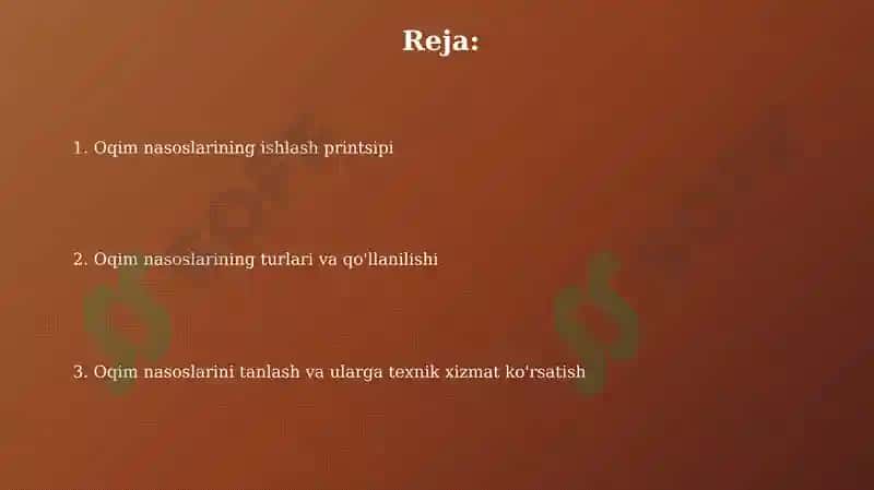 Oqimli nasoslar 2