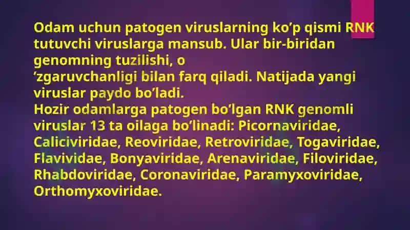 RNK saqlovchi viruslar 2