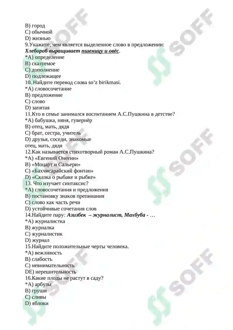 Rus tilidan test 2