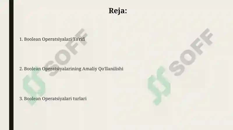 Boolean Operatsiyalari Ta'rifi 2