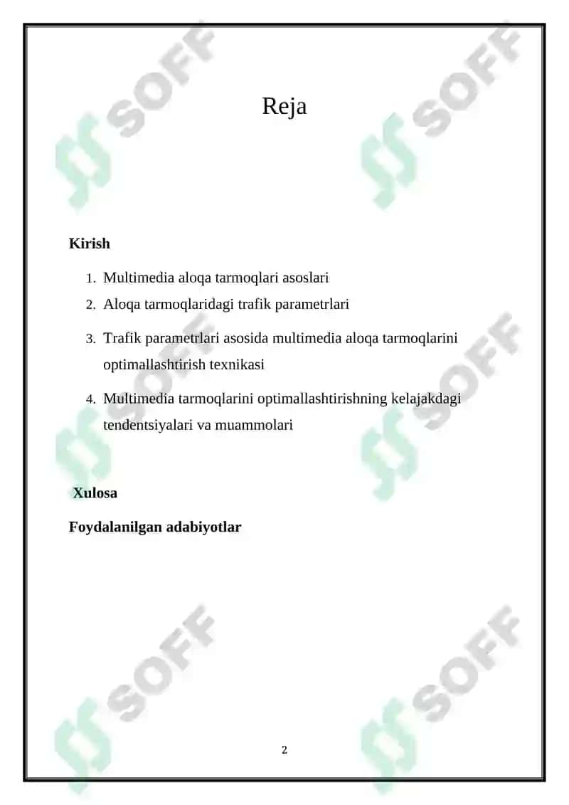 MULTIMEDIALI ALOQA TARMOQLARI 2