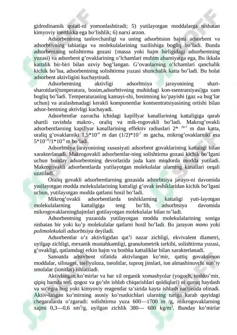 Adsorbsiya.Umumiy tushunchalar. 2