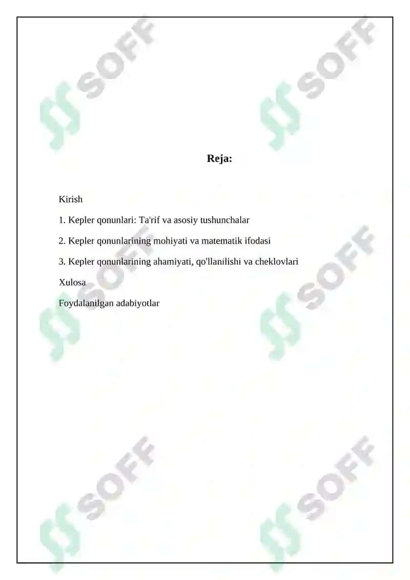 Kepler qonunlari 2