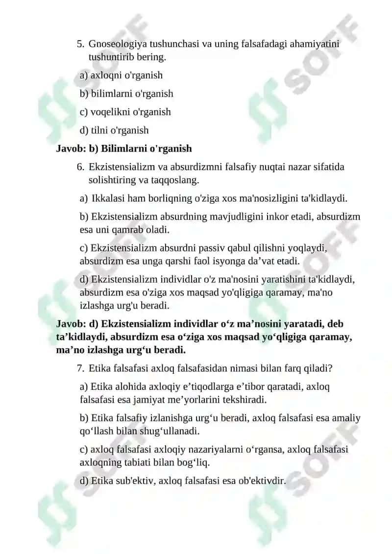 Falsafiy savollar 2