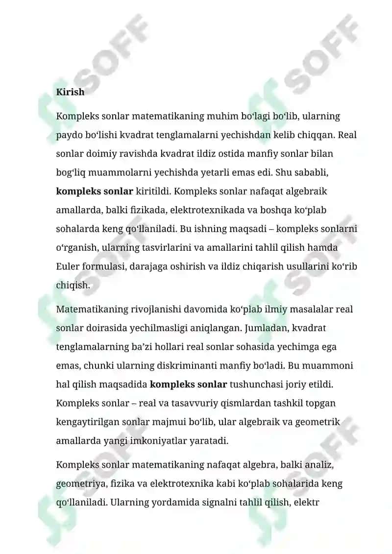 Kompleks Sonlar 2