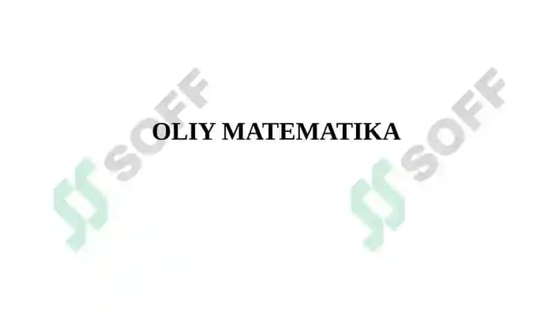 OLIY MATEMATIKA 2