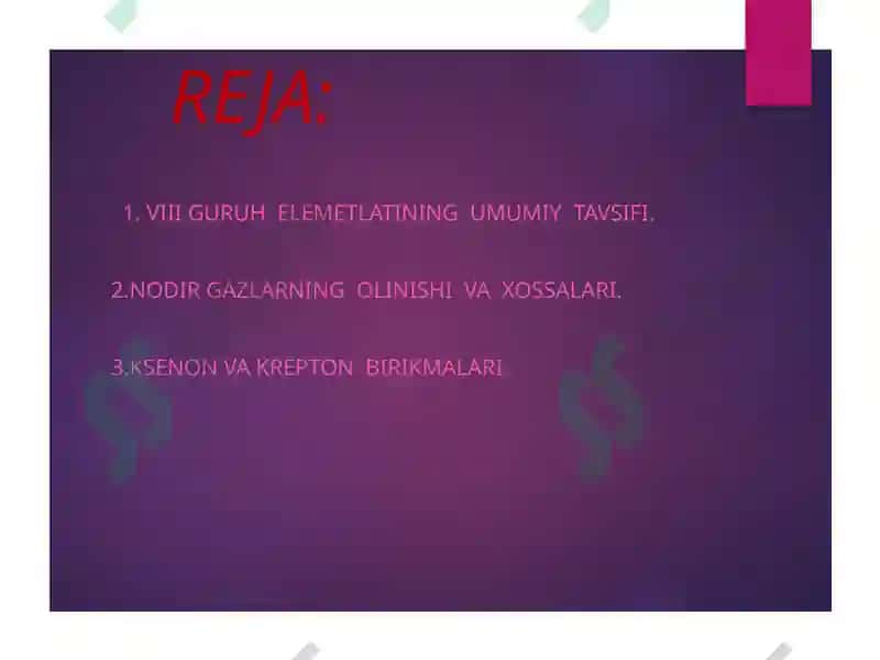 VIII guruh elementlari 2