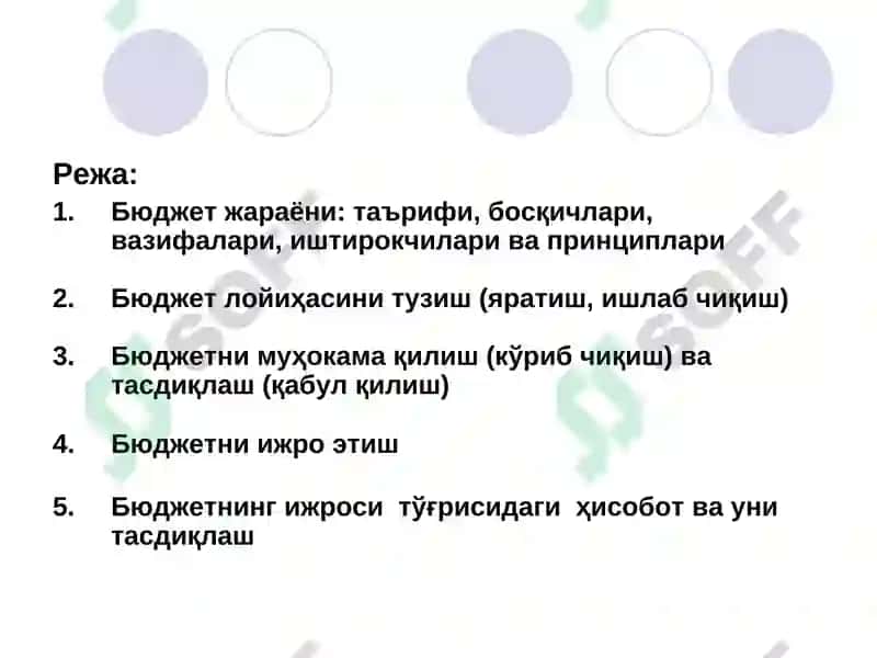 Бюджет жараёни 2