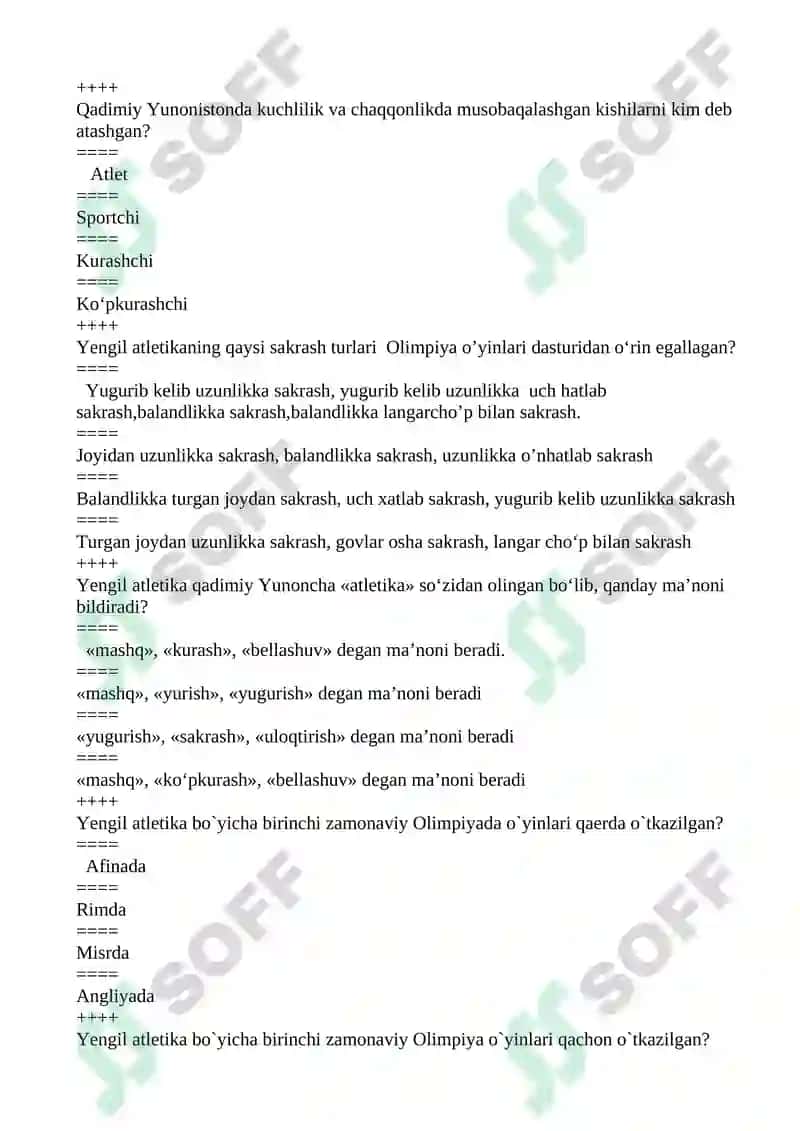 Yengil atletika va uni oʻqitish metodikasi 2