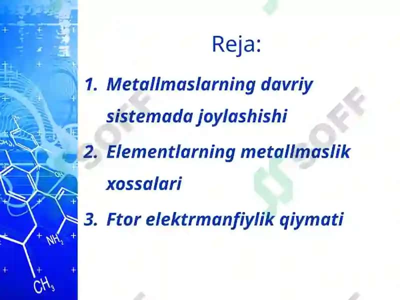 Metallmaslarning kimyoviy elementlardagi o‘rni 2