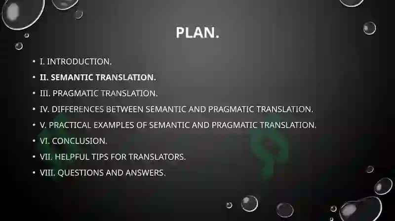 The semantic and pragmatic aspects of translation 2