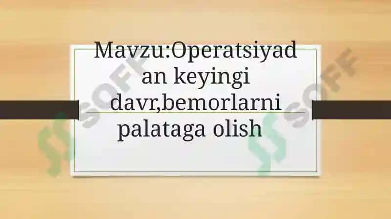 Operatsiyadan keyingi davr 2