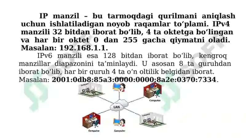 Tarmoqlarni Adreslash Tamoyillari 2