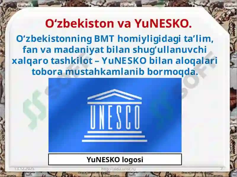 O‘ZBEKISTON YUNESKO MUNOSABATLARI 2