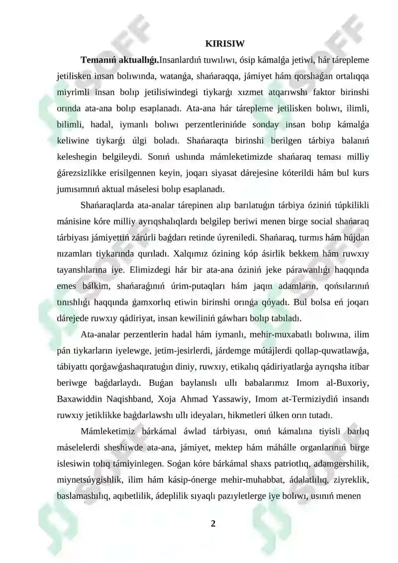 Shańaraq kurs jumısı 2