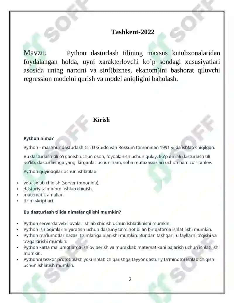Python dasturlash tili 2
