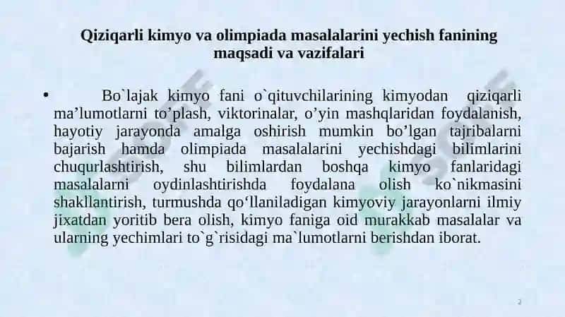 Qiziqarlikimyovaolimpiadamasalalariniyechish 2