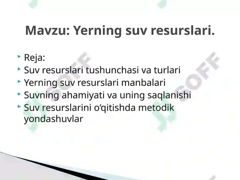 Yerning suv resurslari 2