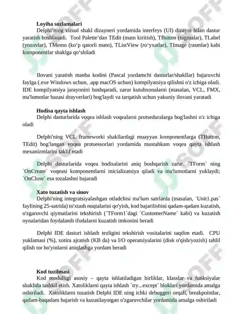 Delphi tilida ilova yaratish 2