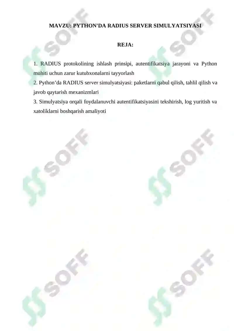 PYTHON'DA RADIUS SERVER SIMULYATSIYASI 2