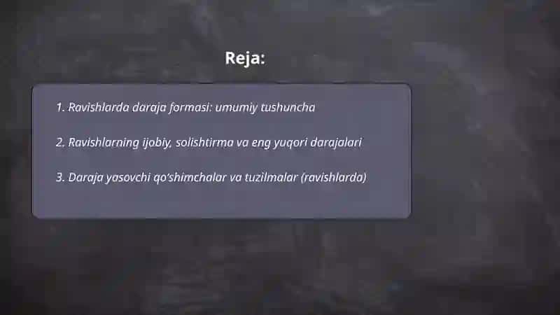 Ravishlarda daraja formasi 2