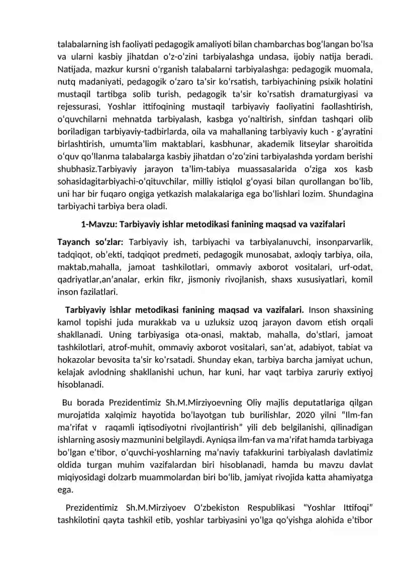 Tarbiyaviy ishlar metodikasi 2