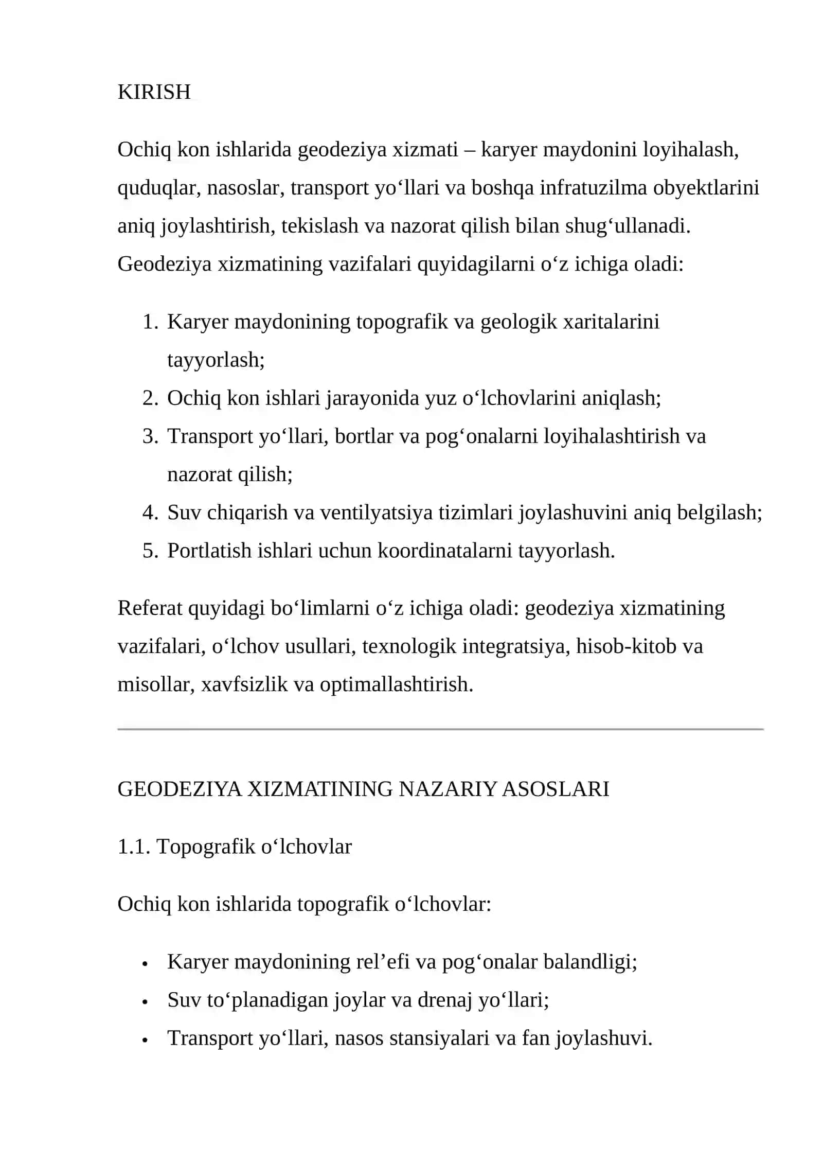 GEODEZIYA XIZMATINING VAZIFALARI 2